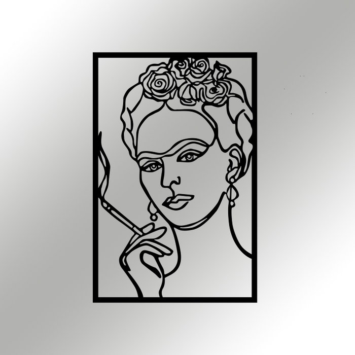 Wallity Kahlo Escultura de Pared en Metal Negro Wallity Kahlo Escultura de Pared en Metal Negro